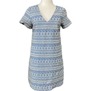 Ali And Jay Dress Womens Small Blue‎ White Embroidered Knight Casual Party Boho